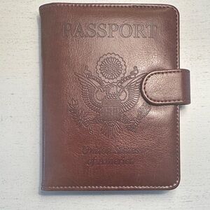 Brown Passport Travel Wallet with RFID Protection
